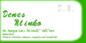 denes mlinko business card